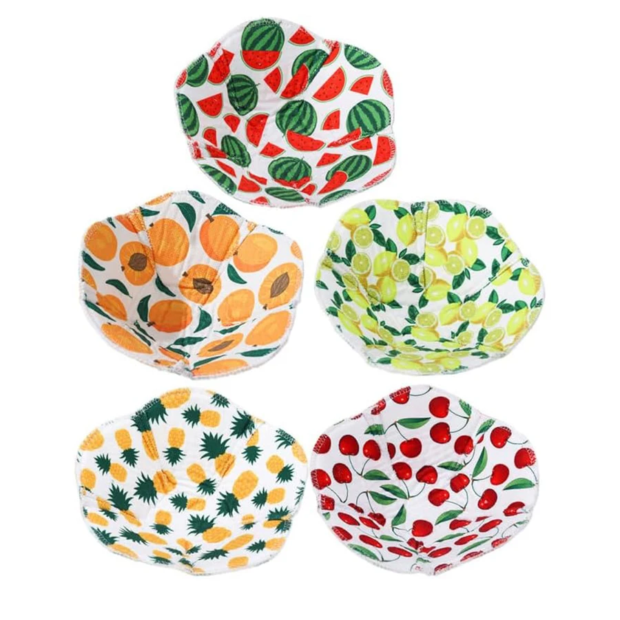 

Microwave Bowl Holders 5pcs Hot Bowl Holders Fruit Pattern Safe Hot Soup Holder Cotton Heat Resistant Food Dish Pads Potholders