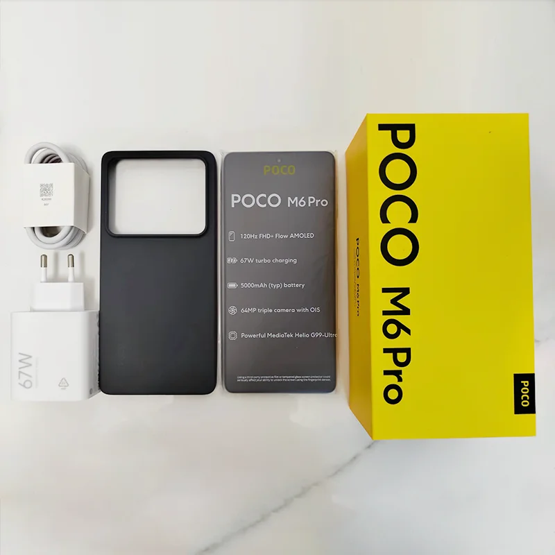 POCO M6 Pro, глобальная версия, мобильный телефон, 256 ГБ/512 ГБ, Helio G99 Ultra NFC, 64 МП, тройная камера, 6,67 дюйма, 120 Гц, AMOLED, точечный