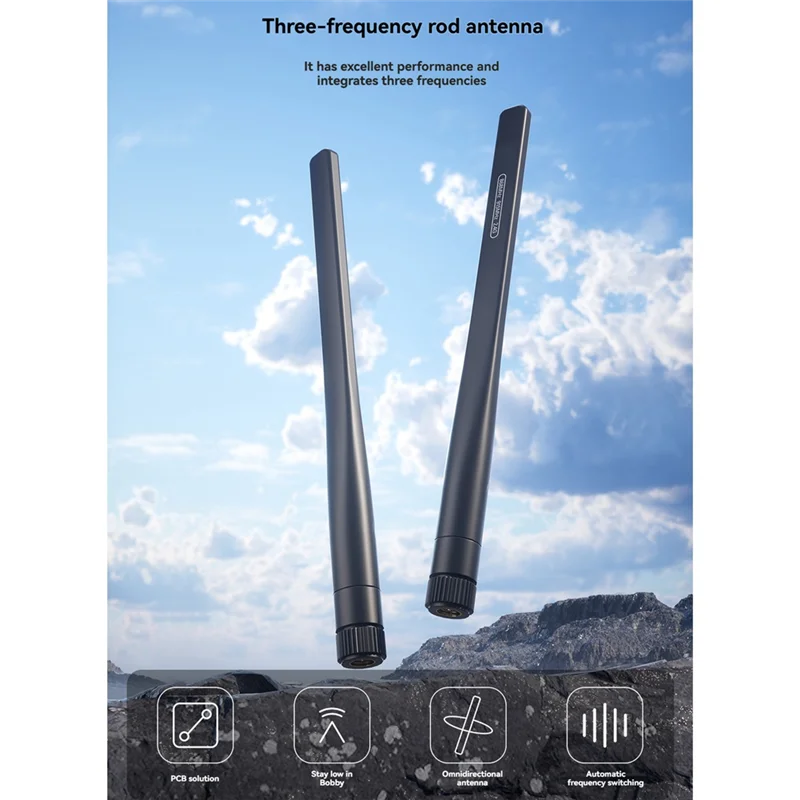 A24U ثلاثي الموجات عصا هوائي 2.4G 868Mhz 915Mhz التبديل التلقائي تردد ل طويلة المدى FPV RC الطائرة بدون طيار كوادكوبتر أجزاء