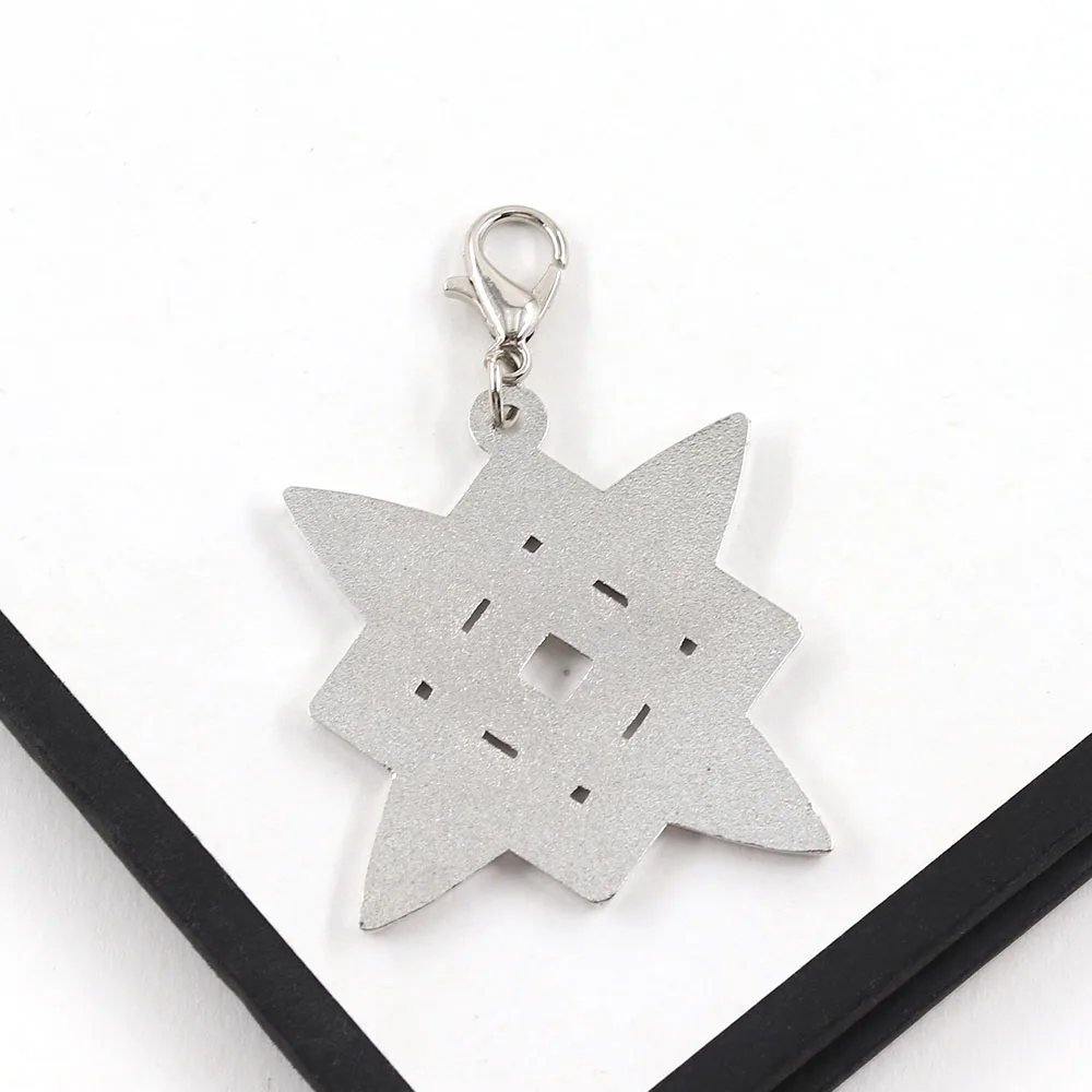 Slavic Star of Lada Amulet Keychain Ancient Pagan Symbol Keyring Sacred Geometry Rod Star Talisman Red Grey Metal Bag Charm Pend