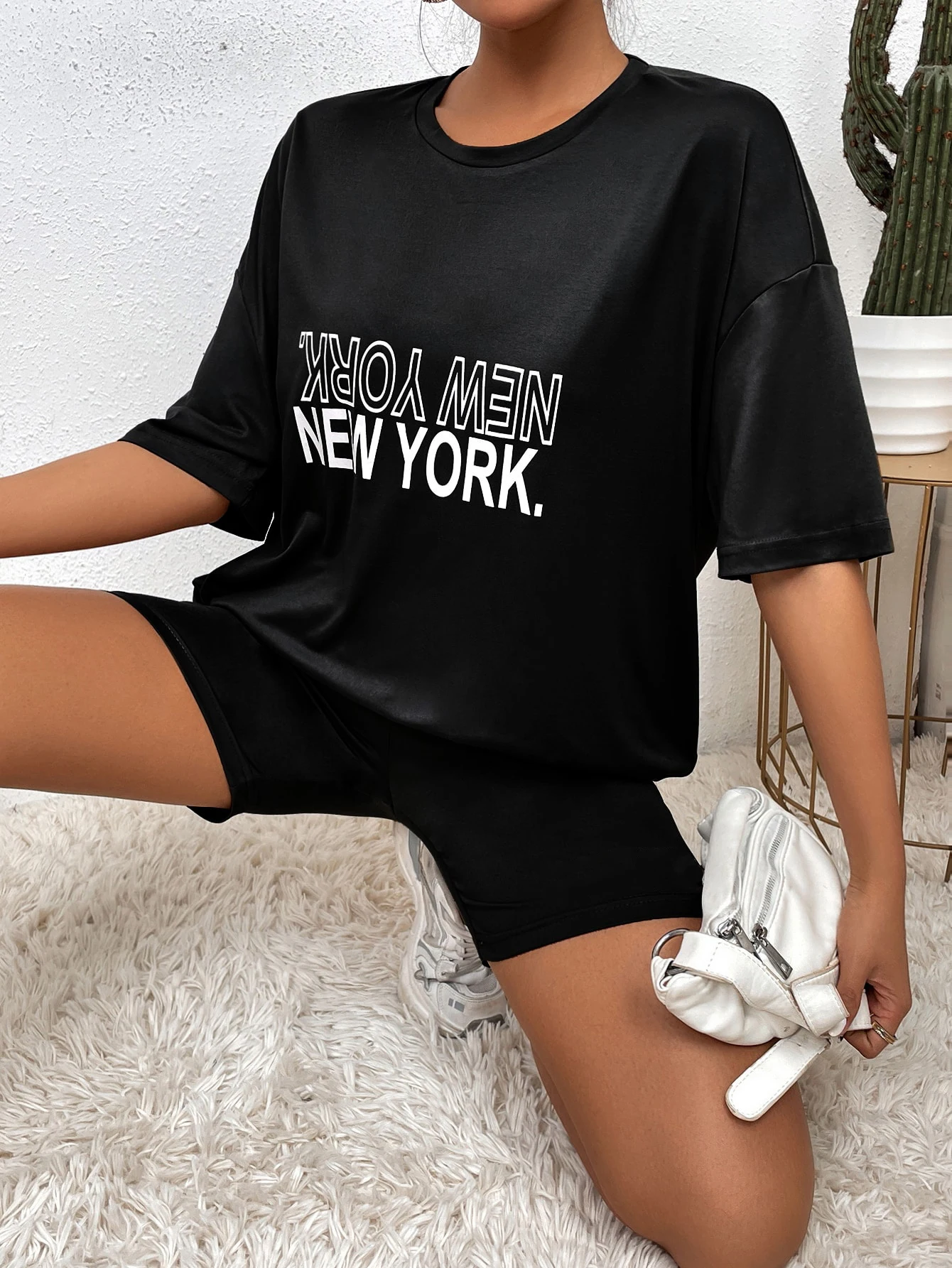 New York Letter is upside down Street Female T Shirt Fashion Tshirt Summer Cotton Tops Hip Hop Breathable Tee Clothes Streetwear