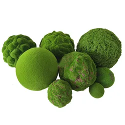 Artificial Fake Moss Ball Green Plants Eternal Grass Life Landscape Crafts Mini for Garden Home Hotel Decoration Straw Mattress