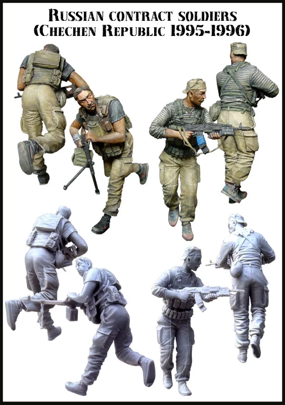 1/35 Russian Contract Soldiers Two people Resin kit Soldier GK Uncoated No colour