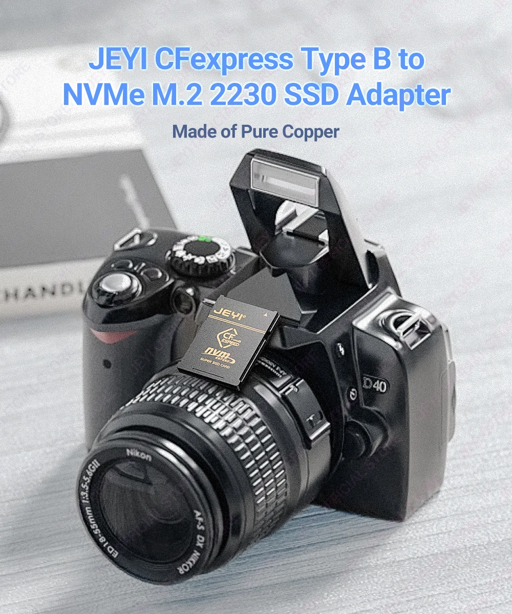 Jeyi 2230 m.2 nvme ssd zu cfe typ-b reiner kupfer adapter, erweiterungs speicher cf express karte für nikon z6/z7/z8/z9/d6, canon r3/r5c – Detail 4