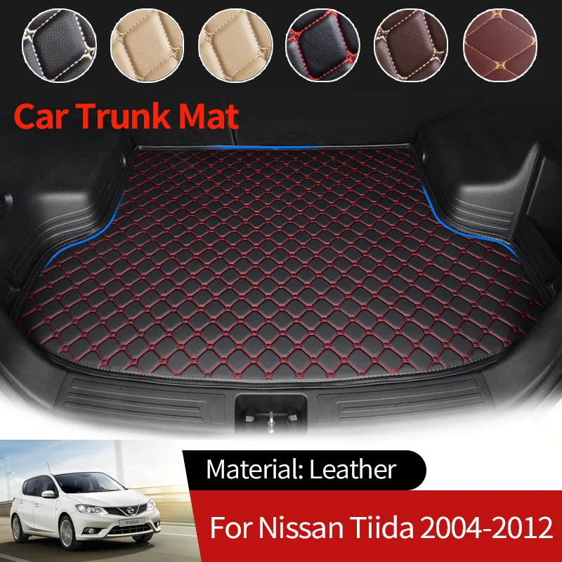 

Leather Car Boot Liner Cargo Rear Trunk Mats Luggage FLoor Tray Waterproof Carpets for Nissan Tiida Latio Versa C11 2004~2012