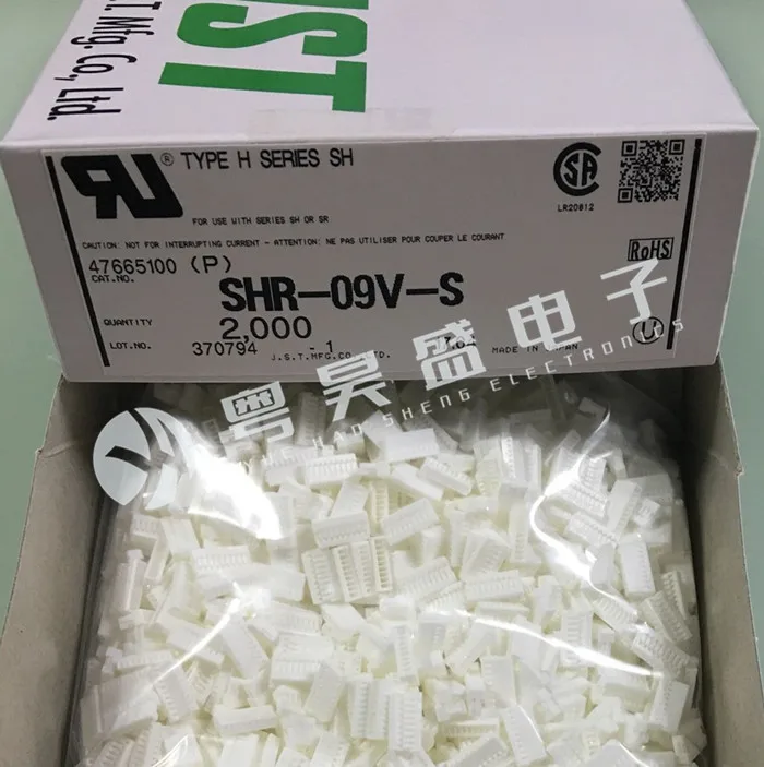 SHR-09V-S 커넥터, 9p 고무 쉘, 1.0mm 간격, 20 개