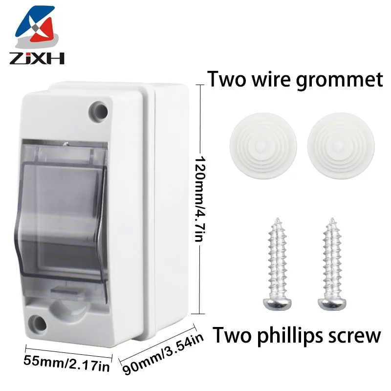 Outdoor Waterproof IP65 Distribution Box HT-2 2 WAY Air Switch Protection Box Solar PV Electrical Junction Box for 2P Breaker