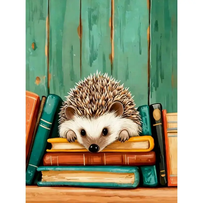 

GATYZTORY Hedgehog Paint By Numbers Home Decor Gift Paint With Numbers Animal 40x50cm Unframe Painting With Numbers