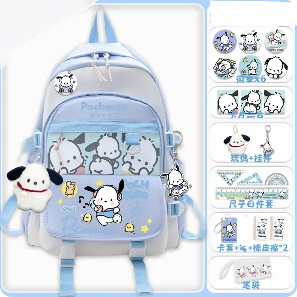 

Sanrio Student Lightweight Backpack Fashion New Schoolbag All-Match Unisex Backpack Fashion Large Capacity Send 20 Accessories