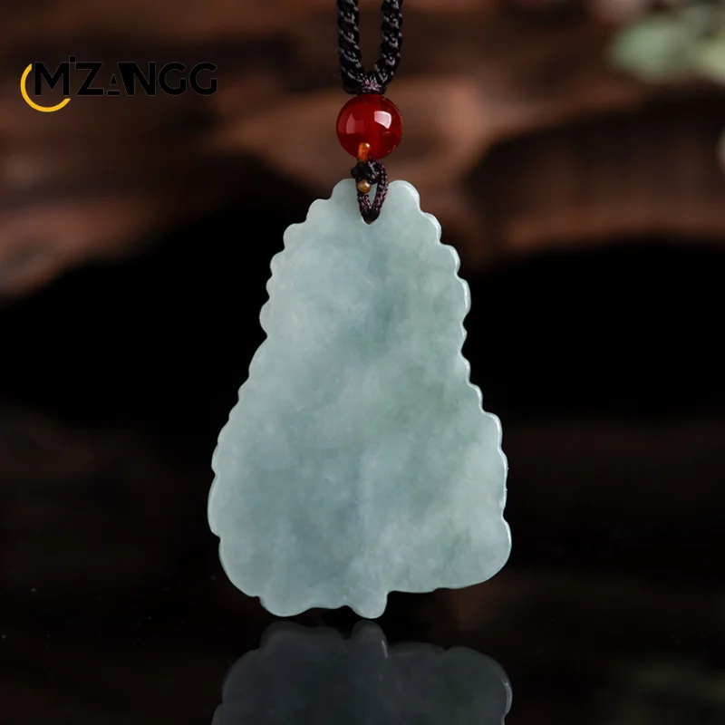 Natural A-goods Jadeite Living Buddha Jigong Pendant Hand-carved Exquisite Charm Ice Jade Necklace Men and Women Holiday Gift