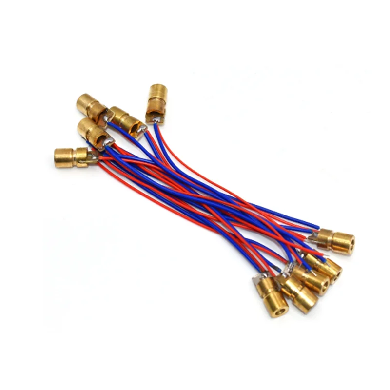 10PCS 5V 650nm 5mW Adjustable Laser Dot Diode Module Red Sight Copper Head Mini Laser Pointer