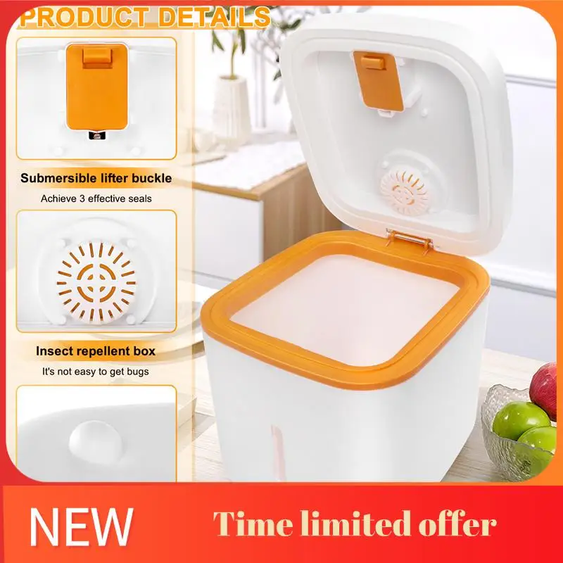 ABHU Kitchen Container Bucket Insect-Proof Moisture-Proof Rice Box Grain Sealed Jar Home Storage Pet Dog Food