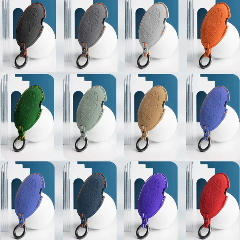 For For Hyundai M Style Auto Accesseries Suede Car Key Case Cover Shell Holder Protector Multicolour Interior Part