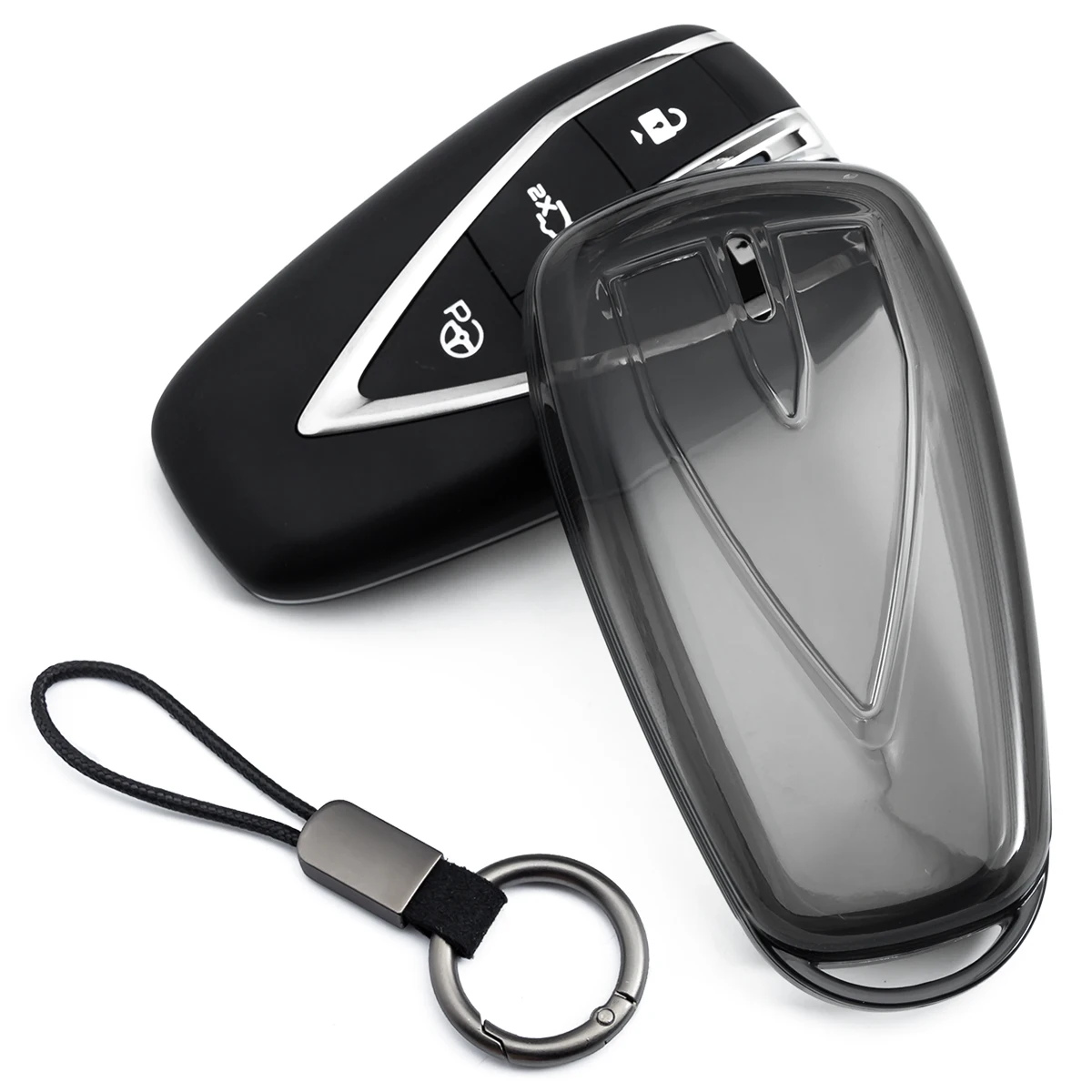 Slim Car Key Fob Case Cover Keychain For Changan UNI-T S K CS35 CS55 CS75 Plus Oshan X5 Accessories Black Transparent