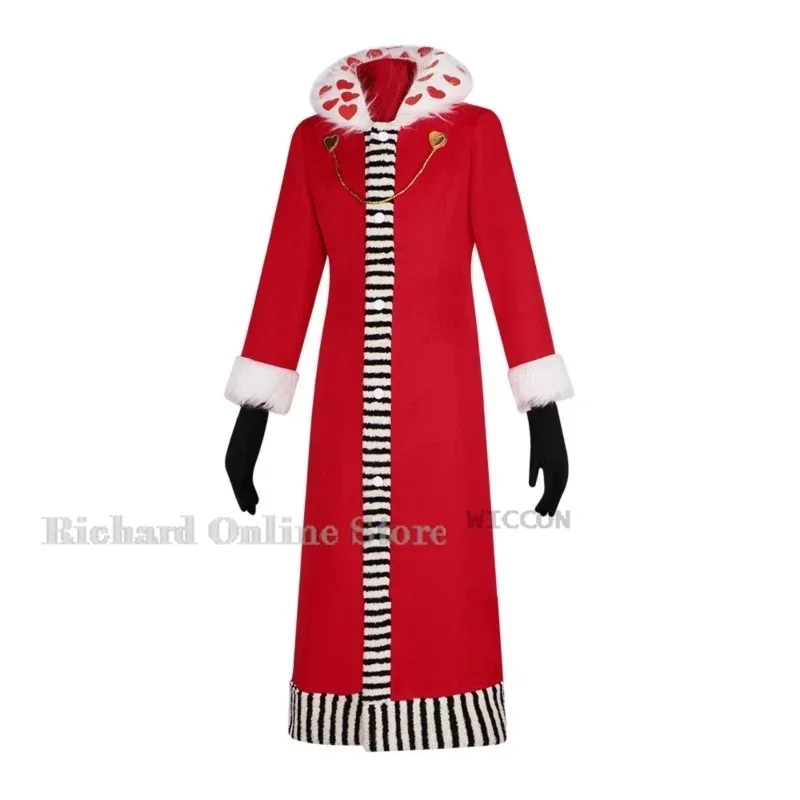 EE01 هازبين كوسبلاي فال بيج فولت فندق فالنتين أزياء تنكرية نظارات معطف أحمر قبعة أنيمي كوسبلاي ملابس الهالوين Par & 0Ww