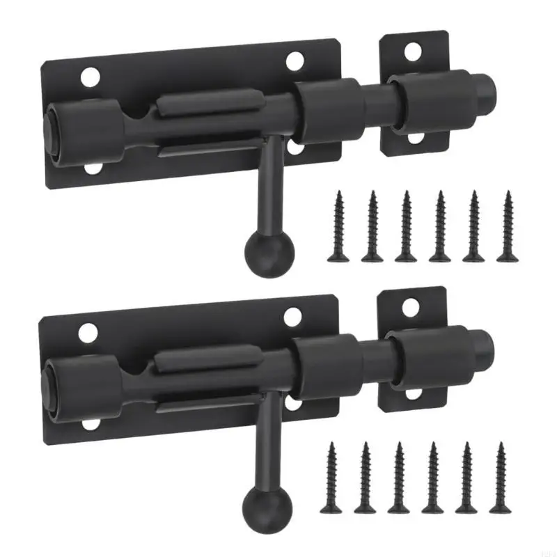 2pcs Stainless Steel Slide Bolts Latches Set for Gate and Door Locking