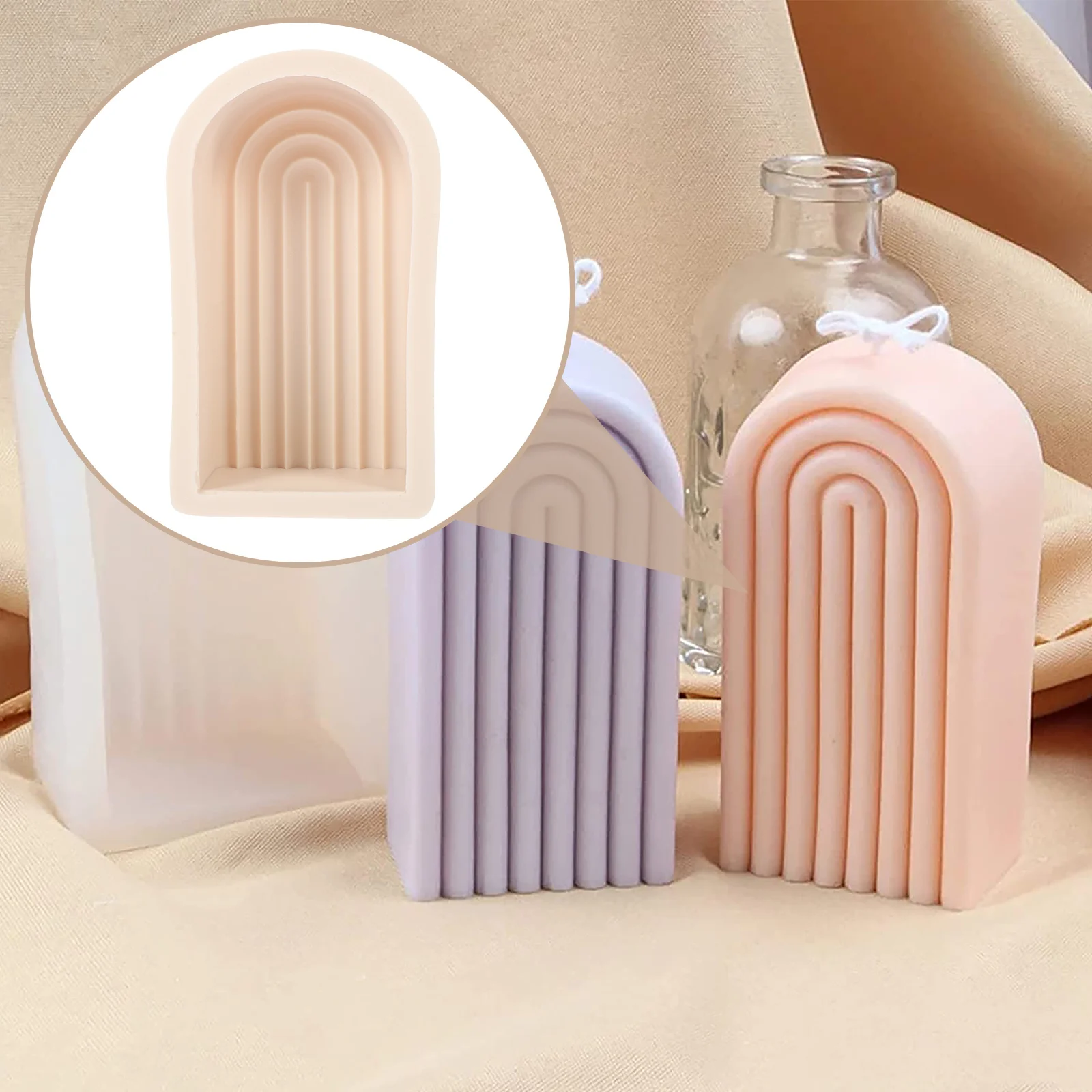 

Making Mold Silicone Rainbow Arch Shape DIY Crafting Mold for Home Fragrance Candles Non-Stick Design