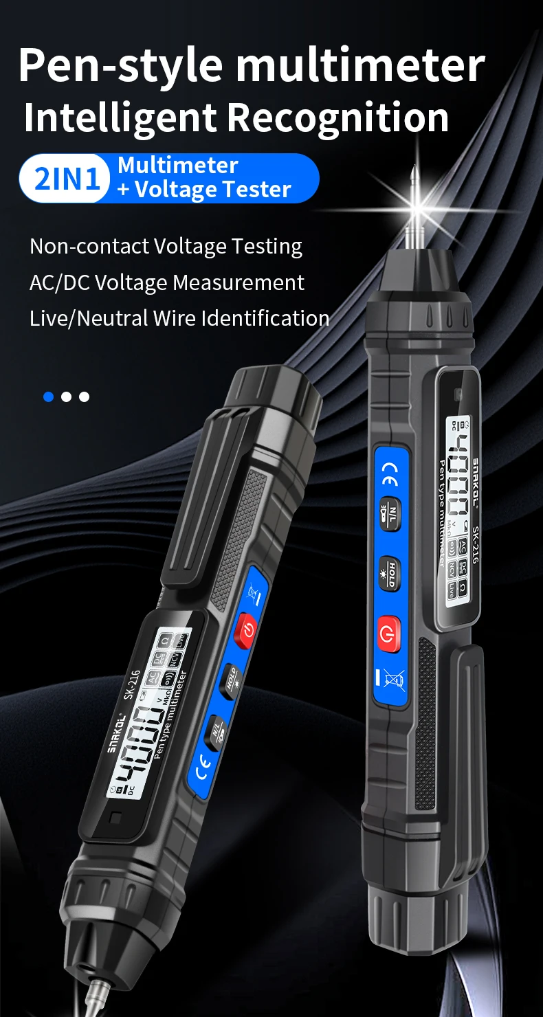 SANKOL SK-216/SK-216B Digitalmultimeter 4000 Zähler NCV Spannungsdetektor Stift Auto-Range Kapazitäts-Ohm Hochpräzisions-Tester – Detail 1
