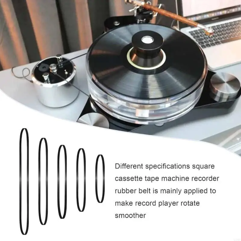 10 Pack Record Player Belt Rubber Drive Bands Record Player Drive Belts Turntable Repair Part Rubber Texture for Player