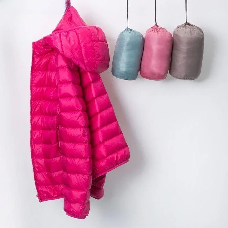 

Spring 2025 Women's Ultra-Lightweight Casual Hooded down Cotton Jaet Versatile ort Sle Autumn Winter Cotton Coat