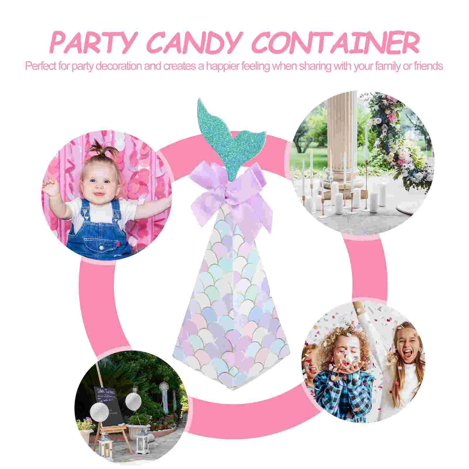 20 Pcs Mermaid Theme Birthday Party Supplies Themed Candy Box Banquet Cases Wedding Container