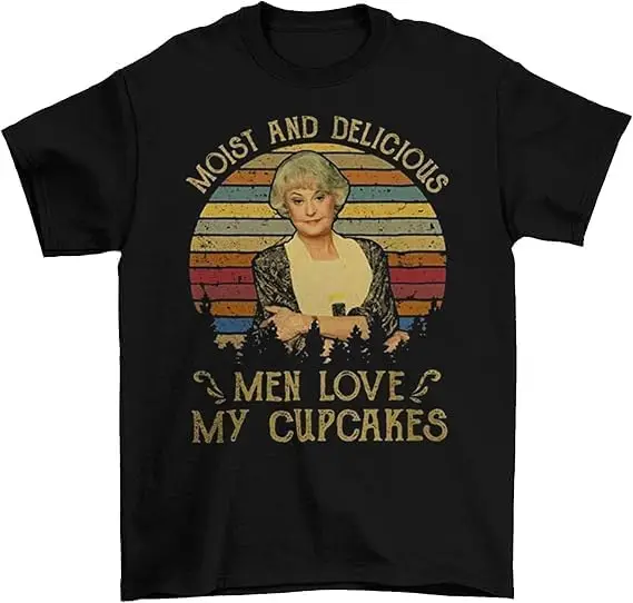 M.o.i.s.t and D.e.l.i.c.i.o.u.s Men Love My C.u.p.c.a.k.e.s Vintage T-Shirt, Classic Movie Shirt, Funny T-Shirt Multi