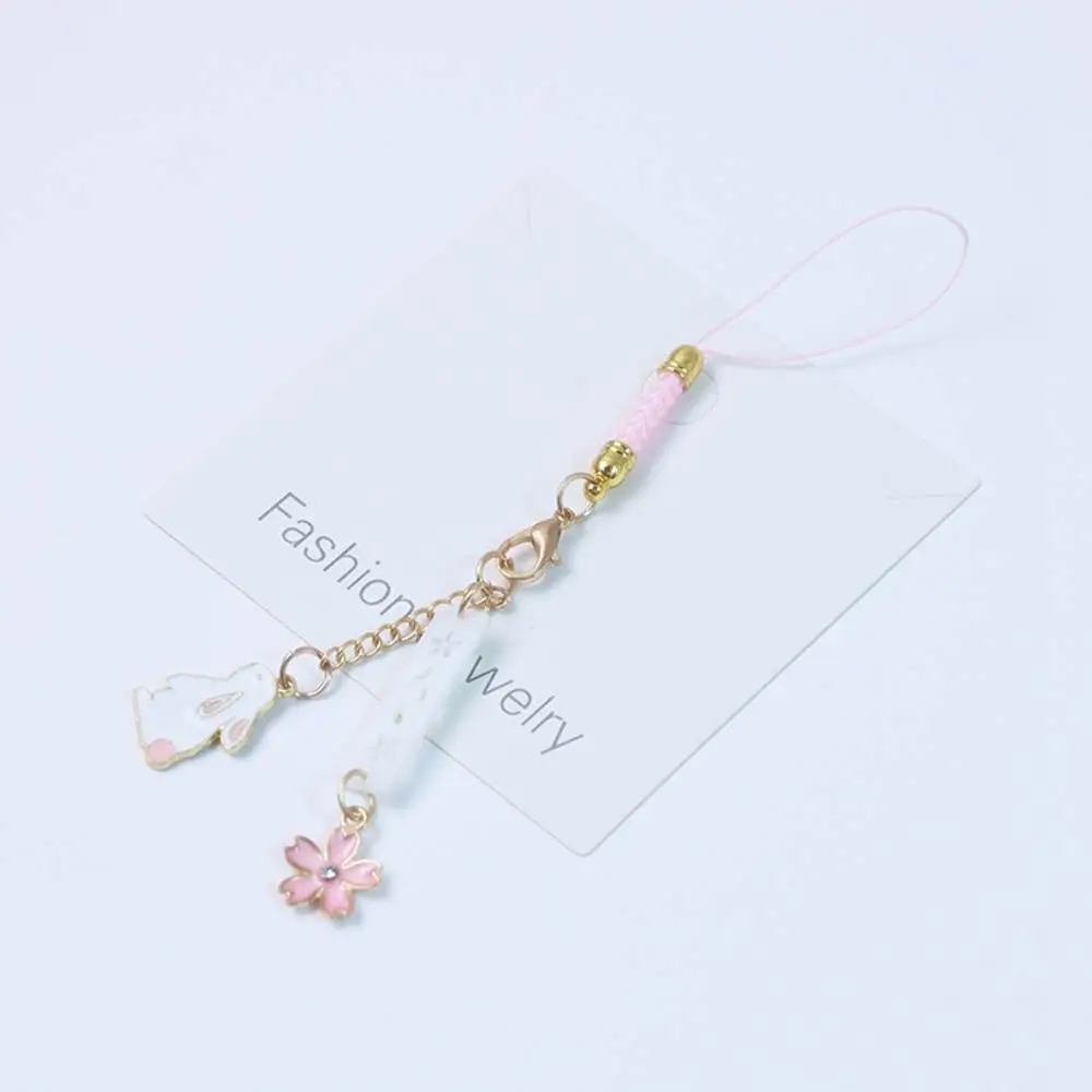 Cartoon Rabbit Anti-Lost Hanging Cord Flower Hang Rope Mobile Phone Lanyard Cell Phone Lanyard Mobile Phone Strap Keychain