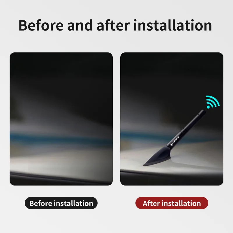 

Compatible with Skoda Octavia, Superb, Fabia, Rapid, and Kamiq models 12cm FM/AM radio automatic carbon fiber roof antenna repla