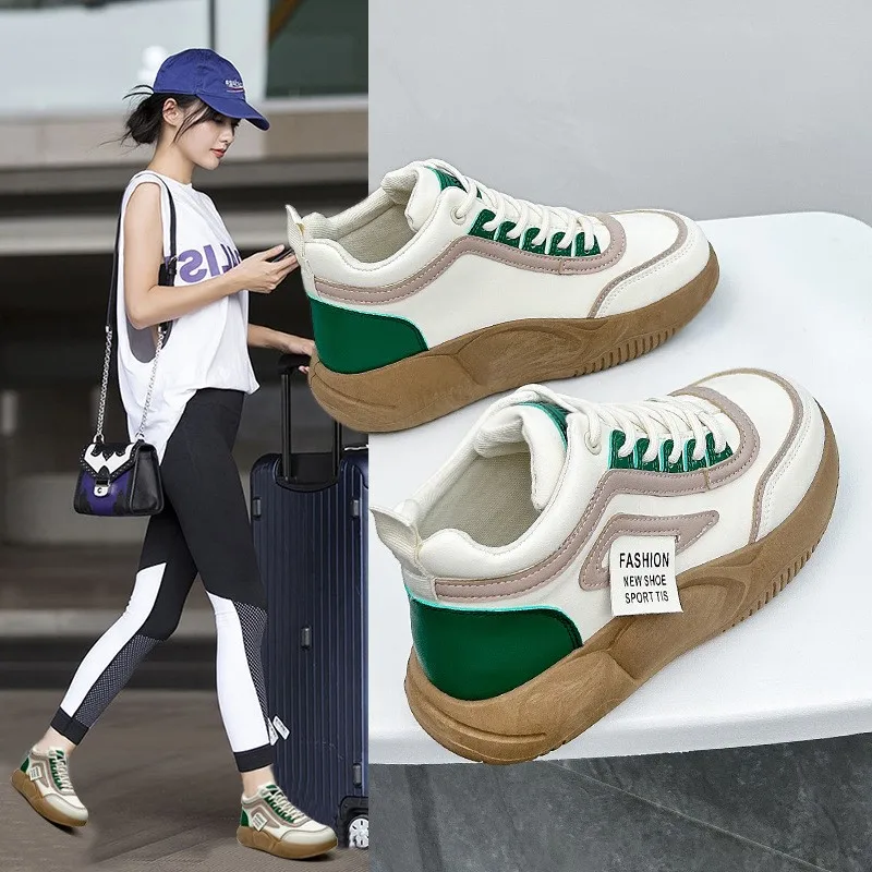 Autumn spring new female student board shoes thick soles platform warm with velvet autumn casual sneakers shoes C1264