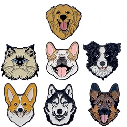 Cartoon Pet Dog Lapel Pins for Backpacks Manga Briefcase Badges on Backpack Brooch for Clothes New Fashion Accessories