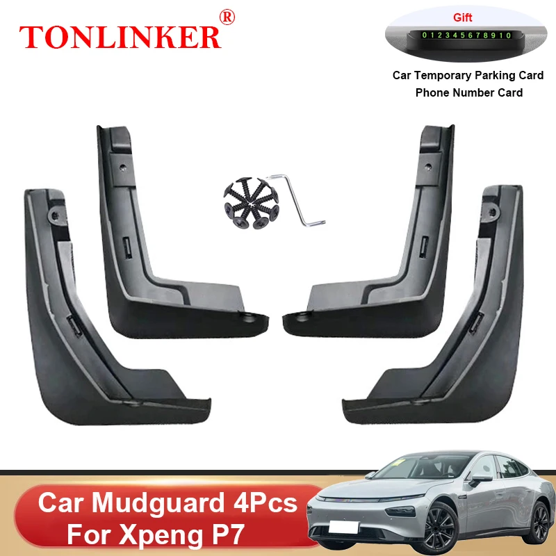 TONLINKER Mudguard For Xpeng P7 2020 2021 2022 2023 Mud Flaps Mudguards Splash Guards Fender Car Mudflaps 4Pcs Car Accessories