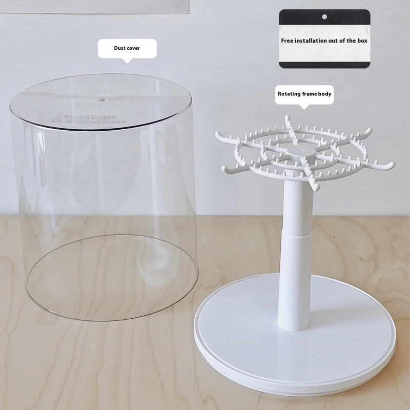 Boîte d'exposition de pendentif Labubu, poupée Labubu transparente rotative, boîte aveugle faite à la main, présentoir de rangement, ornements décoratifs