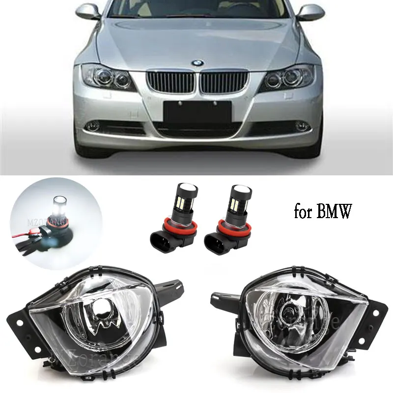 Fog Lights LED for BMW E90 E91 328i 328xi 325i 325xi 330i 330xi 2005-2008 Front Bumper Fog Lamps LED DRL car accessories parts