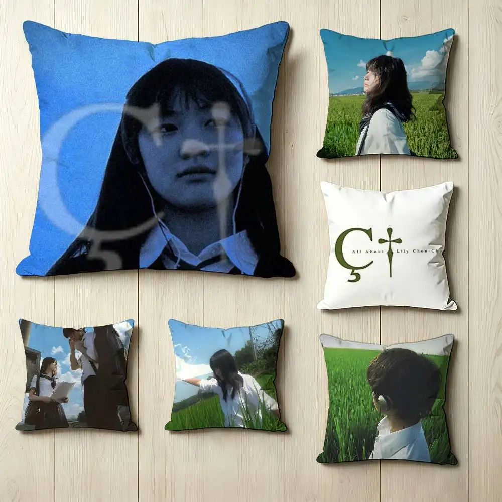 The Arthouse Film A-All About L-Lily Chou-Chou Square Double-Sided printed Pillow Case Bedroom Bedside Pillow Sofa Cushion Cover