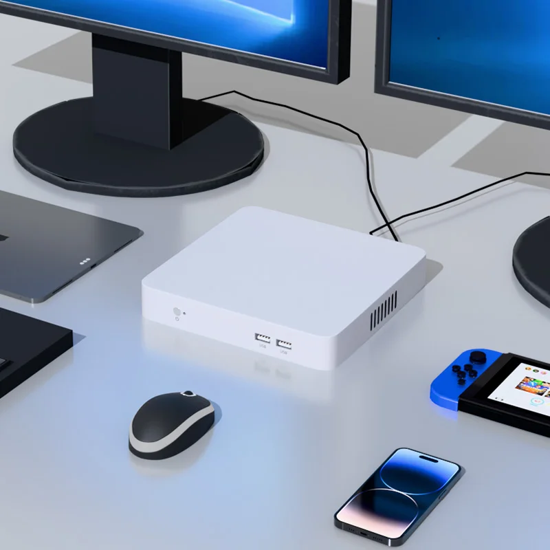Computador de escritório intel core processadores de 12a e 13a geração mini pc 2x slots ddr4 m.2 nvme ssd banda dupla wifi bluetooth windows 10/11