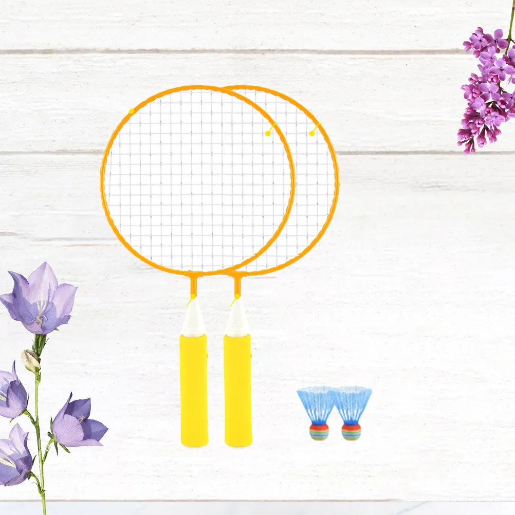 

1Set Badminton Racket Colored Beginner Outdoor Sports Leisure Set for Children Kids Playing Training Supplies