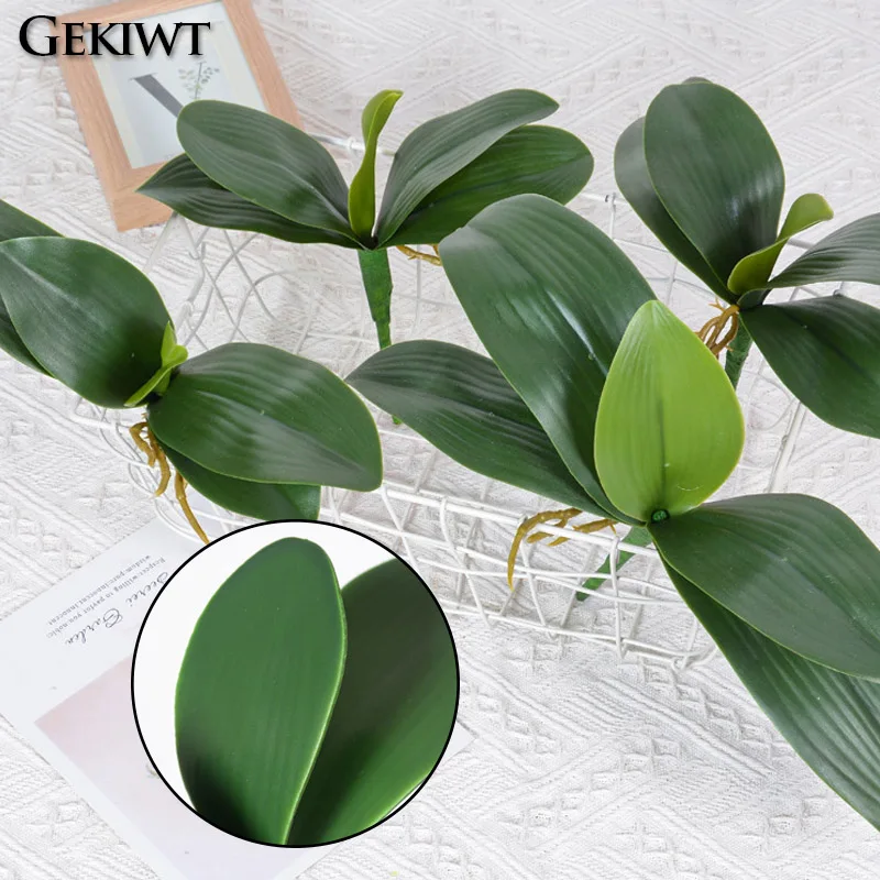 Simulation Plants Phalaenopsis Leaf Decorative Flowers Auxiliary Material Orchid Leaves Micro Landscape Flower Pot Decoration