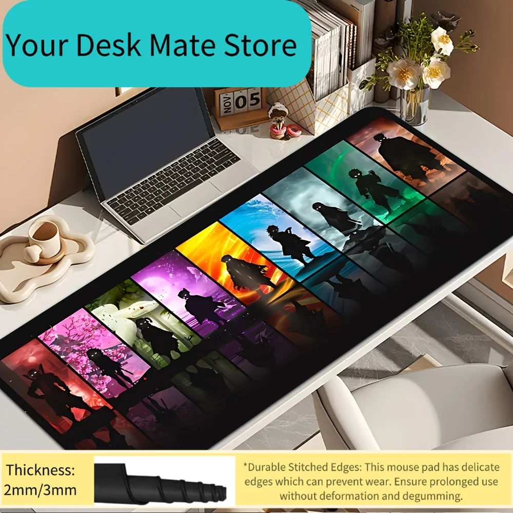

1pc Vibrant Demon Slayer Large Mouse Pad Rainbow Gradient Aesthetic for Home Office & Gaming