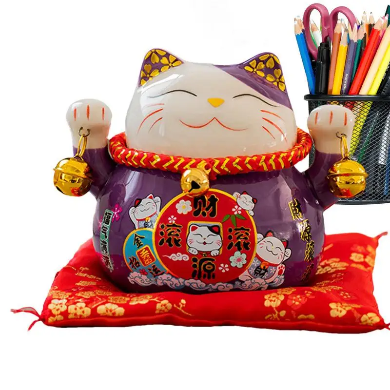 

Maneki Neko Statue Maneki Neko Feng Shui Fortune Lucky Cat 4.5in Creative Ceramics Home Decorations Fortune Cat Decor Ornaments