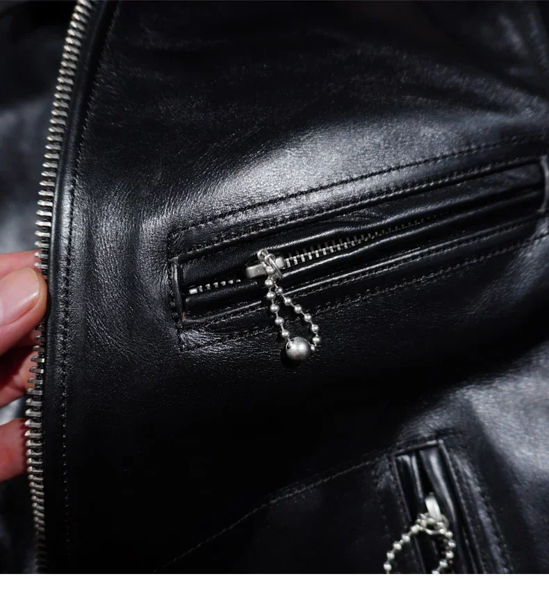 سترة جلدية خشبية من Tailor Brando Replica Mulholland Americana Tea Core Horsehide Vintage Biker Freewheelers