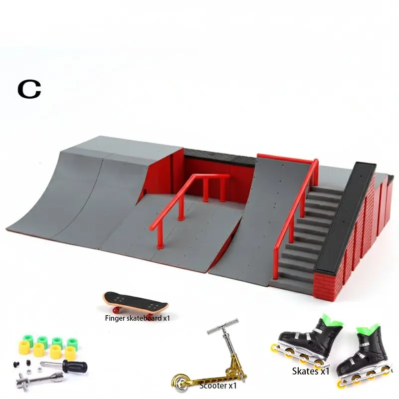 

Large scene fingerboardSkateboard Mini Park Platform Stunts Ramp Track Stairs Field Combo Kids Indoor Home Toys Gifts