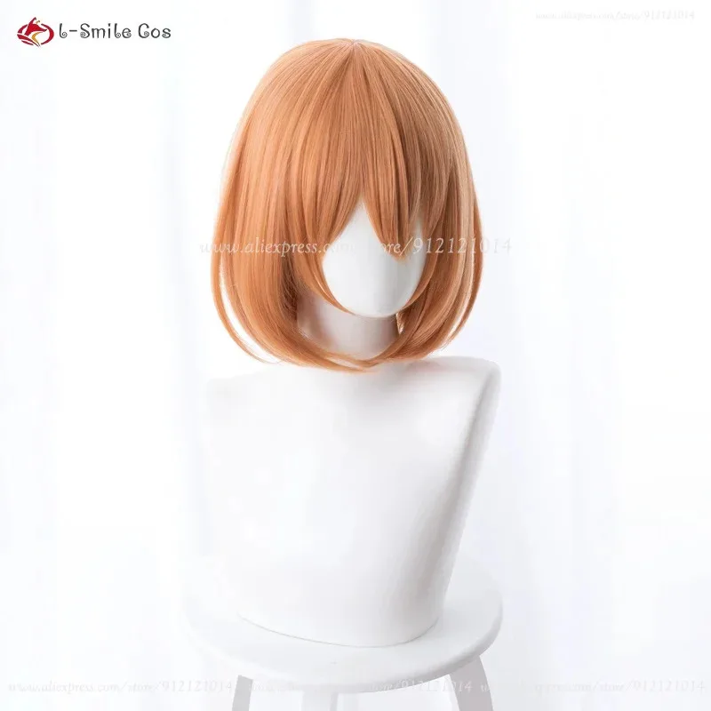 Парик для косплея аниме Nakano Yotsuba, оранжевый, желтый, 33 см, короткие парики Бобо с обручем для волос, термостойкие синтетические волосы + шапочка для парика