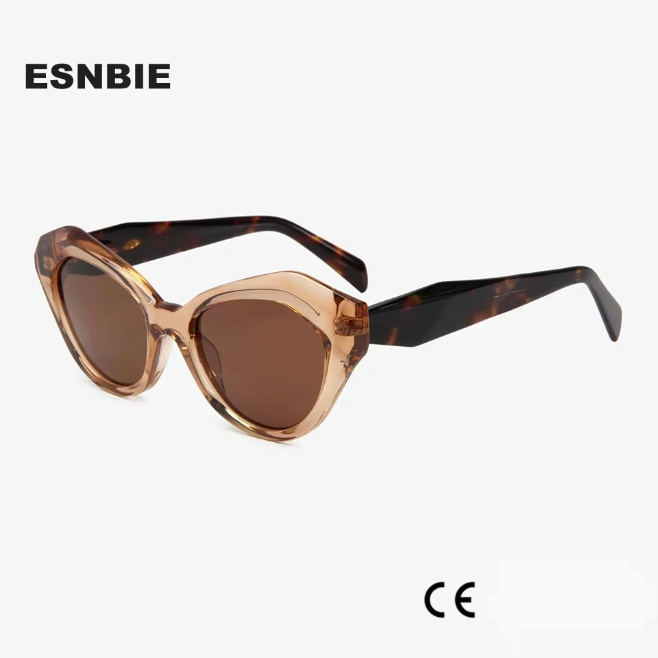 

Street Fashion Scuplted Acetate Sunglasses Polarized Cat Eye Sun Glasses Female Women TR90 Leg Oculos De Sol UV400