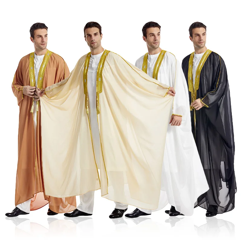 Abayas Abertas Muçulmanas para Homens, Roupas de Oração, Quimono, Abaya, Turquia, Árabe, Islã, Djellaba, Homme Robe, Kebaya