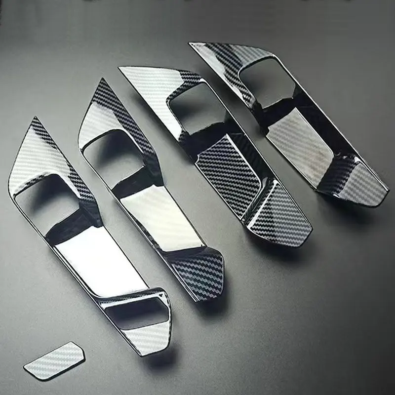 For Toyota RAV4 XA50 2019 2020 2021 2022 2023 2024 ABS Carbon fiber style Car Door Interior Handle Bowls Decoration Cover