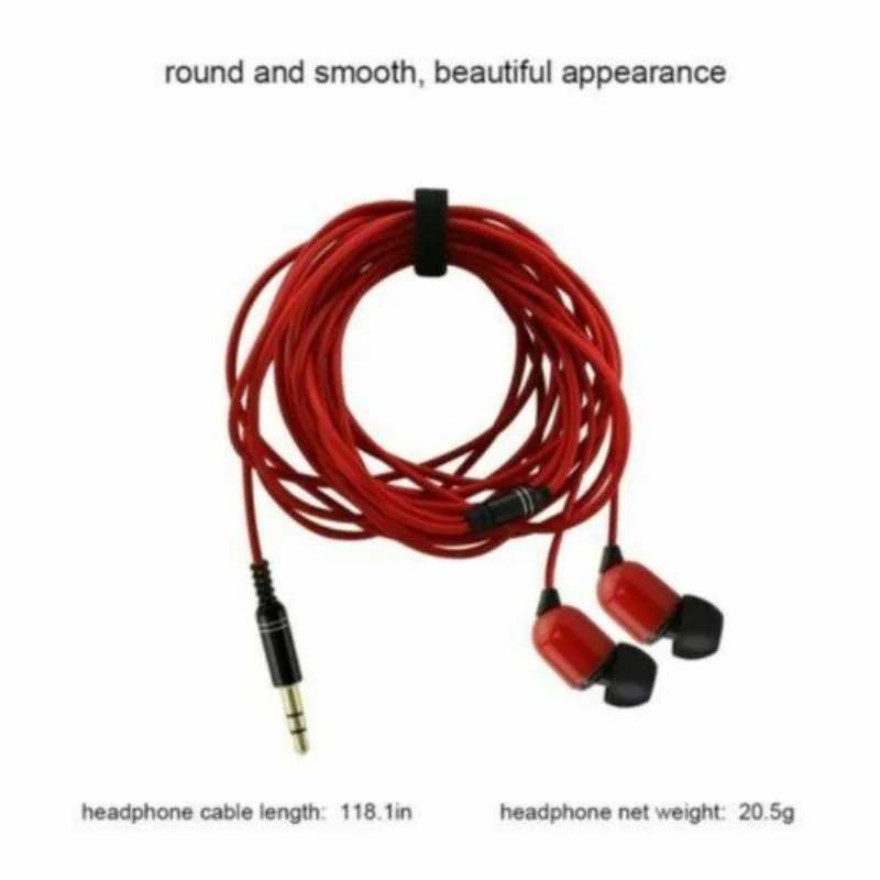 3.5mm In-Ear Earphone Super Bass Headset Stereo Earbuds Headphone Wired 3 Meters Extra Long Cable for Professional DJ Monitoring