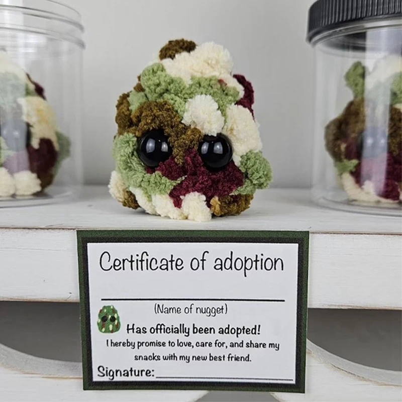 Adopt A Weed Nugget Plushie In A Jar Handmade Plush Stuffed Toys,Little Weed Nugget Plushie Durable Easy To Use