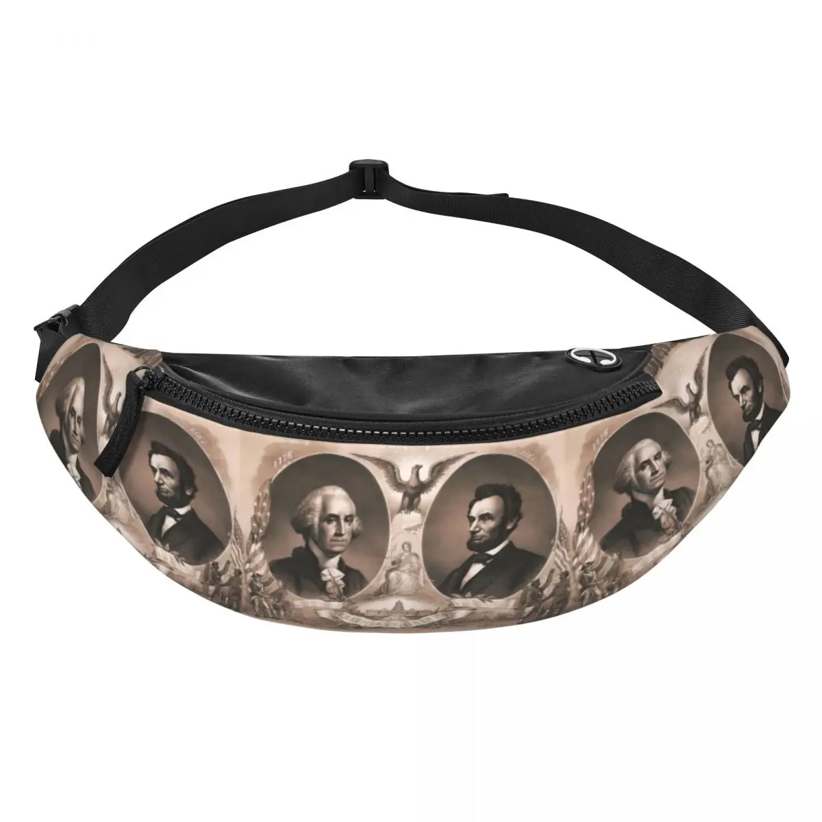 

George Washington And Abraham Lincoln Fanny Pack Men Women Crossbody Adjustable Waist Bag Travel Running Phone Pouch