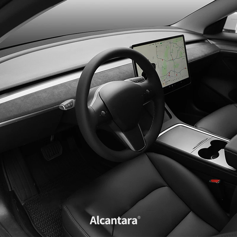 Alcantara Suede Dashboard Panel Protector Cover For Tesla Model Y 3 Door Trim Cover interior Accessories Dash Decor Sticker Wrap