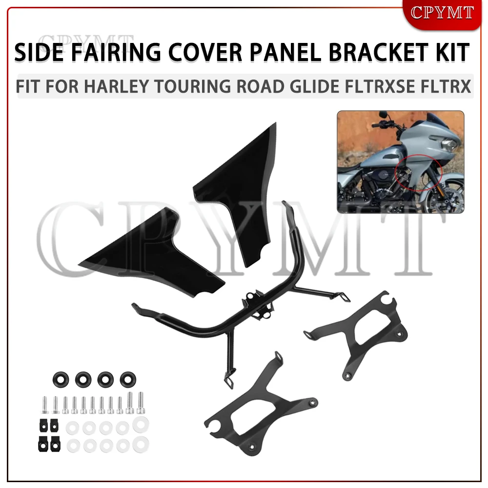 

Motorcycle ABS Plastic Side Fairing Cover Panel Bracket Kit Fit for Harley Touring Road Glide FLTRXSE 23 FLTRX FLTRXSTSE CVO 24